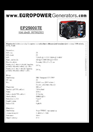Бензинови генератори Europower EP25000TE (S)