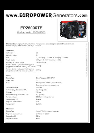 Бензинови генератори Europower EP25000TE (S)