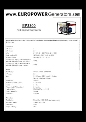 Бензинови генератори Europower EP3300 (MA)