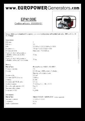 Бензинови генератори Europower EP4100E (S)