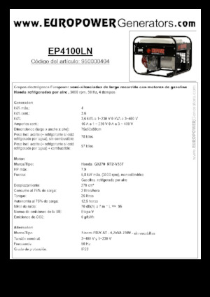 Бензинови генератори Europower EP4100LN (S)