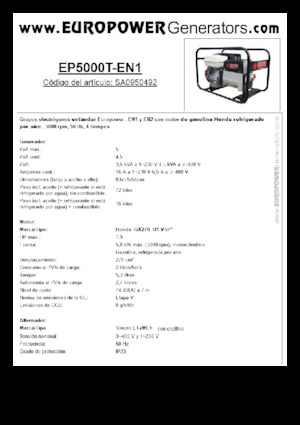 Бензинови генератори Europower EP5000T-EN1 (S)