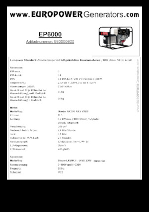 Бензинови генератори Europower EP6000 (S)