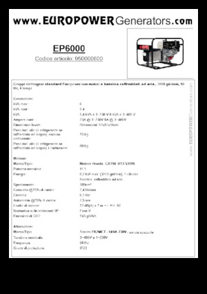 Бензинови генератори Europower EP6000 (S)