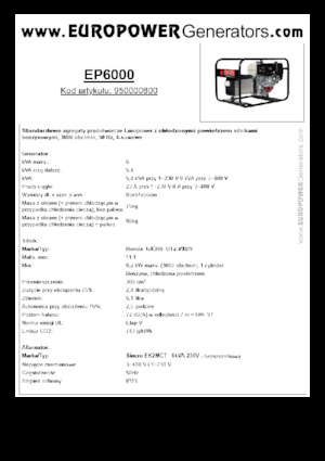 Бензинови генератори Europower EP6000 (S)