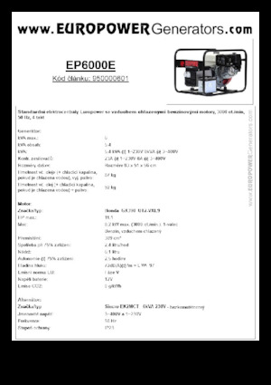 Бензинови генератори Europower EP6000E (S)
