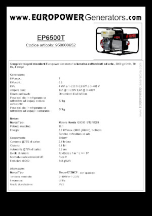 Бензинови генератори Europower EP6500T (S)