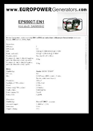 Бензинови генератори Europower EP6500T-EN1 (S)