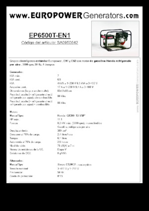 Бензинови генератори Europower EP6500T-EN1 (S)