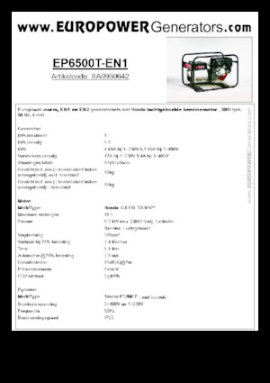 Бензинови генератори Europower EP6500T-EN1 (S)