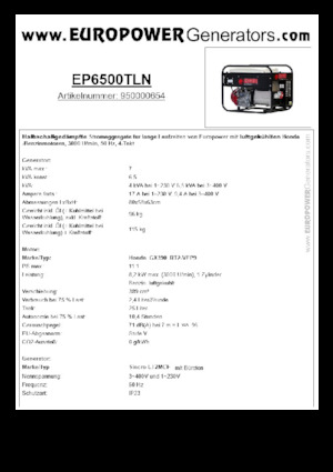 Бензинови генератори Europower EP6500TLN (S)