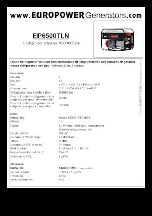 Бензинови генератори Europower EP6500TLN (S)