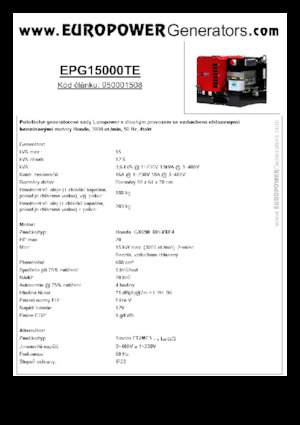Бензинови генератори Europower EPG15000TE (S)