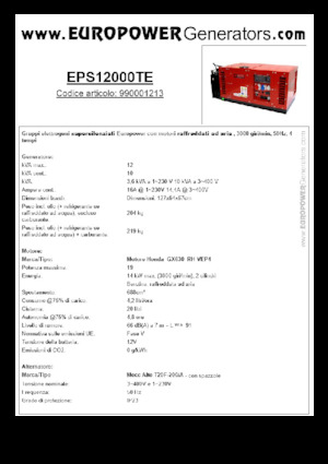 Бензинови генератори Europower EPS12000TE (MA)