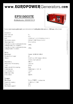Бензинови генератори Europower EPS15000TE (S)