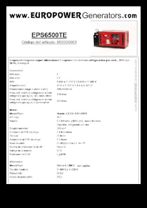 Бензинови генератори Europower EPS6500TE (S)