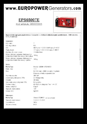 Бензинови генератори Europower EPS6500TE (S)