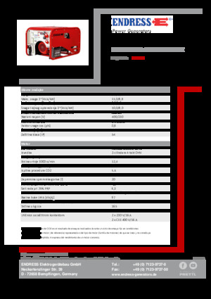 Бензинови генератори Endress ESE 1006 DHG-GT ES ISO Duplex