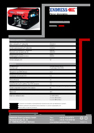 Бензинови генератори Endress ESE 1206 DHS-GT ES
