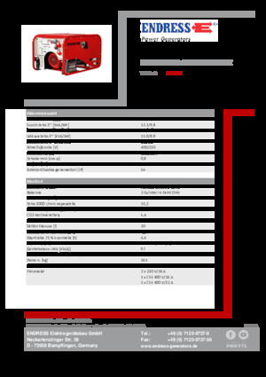 Бензинови генератори Endress ESE 1306 DHG-GT ES ISO Duplex