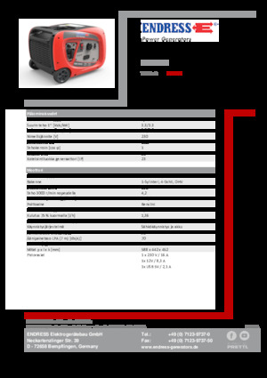Бензинови генератори Endress ESE 3000i