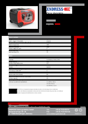 Бензинови генератори Endress ESE 3000i