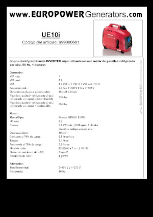 Бензинови генератори Europower EU10i
