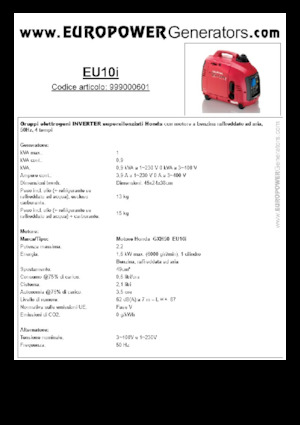 Бензинови генератори Europower EU10i