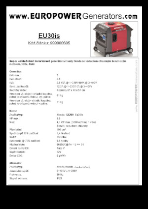 Бензинови генератори Europower EU30is