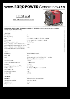 Бензинови генератори Europower EU30is