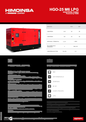 Бензинови генератори HIMOINSA HGO-25 M6 LPG