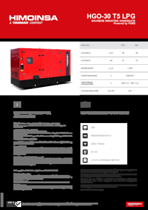 Бензинови генератори HIMOINSA HGO-30 T5 LPG