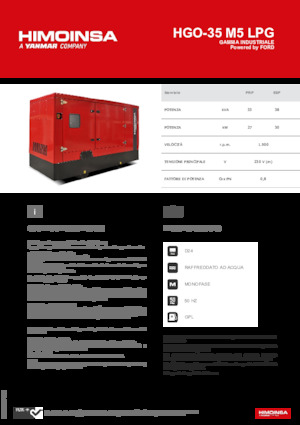 Бензинови генератори HIMOINSA HGO-35 M5 LPG