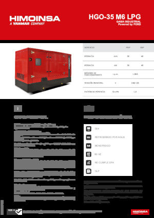 Бензинови генератори HIMOINSA HGO-35 M6 LPG