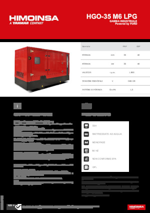 Бензинови генератори HIMOINSA HGO-35 M6 LPG