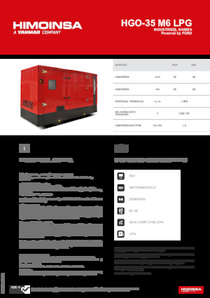 Бензинови генератори HIMOINSA HGO-35 M6 LPG