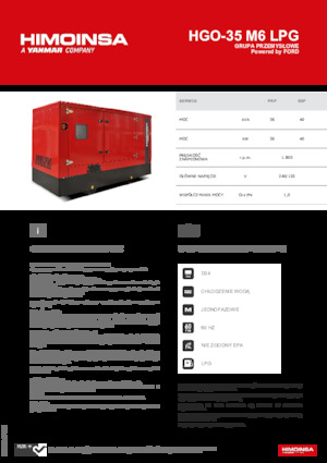 Бензинови генератори HIMOINSA HGO-35 M6 LPG