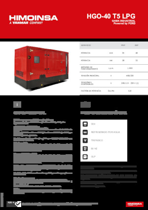 Бензинови генератори HIMOINSA HGO-40 T5 LPG