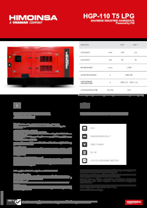 Бензинови генератори HIMOINSA HGP-110 T5 LPG