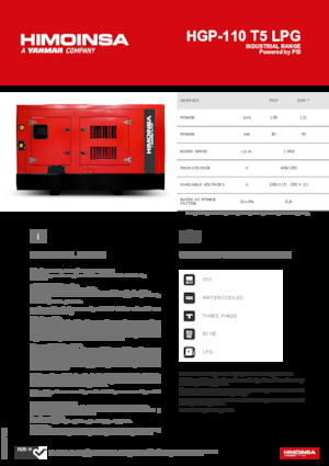 Бензинови генератори HIMOINSA HGP-110 T5 LPG