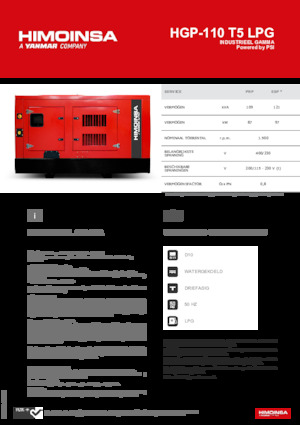 Бензинови генератори HIMOINSA HGP-110 T5 LPG