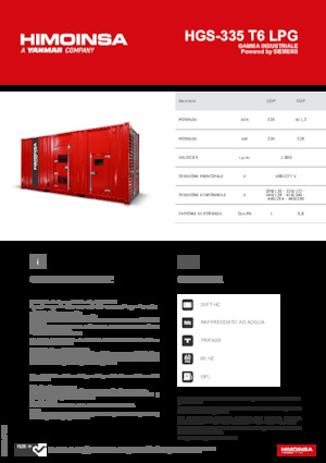 Бензинови генератори HIMOINSA HGS-335 T6 LPG