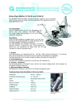 Роторни заглаждачи - ръчно водими Belidor-Noggerath G 965 B