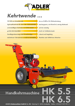 Ръчно контролиране машини за метене Adler HK 5.5