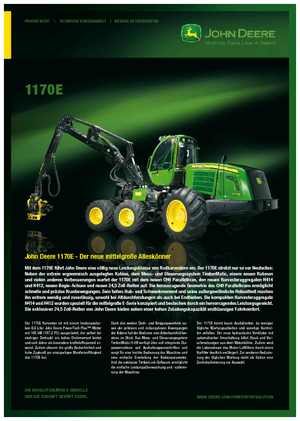 Колесни харвестъри John Deere 1170 E