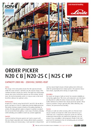 Машини за събиране на поръчки Linde N25C HP 