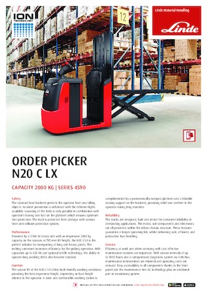 Машини за събиране на поръчки Linde N20C LX