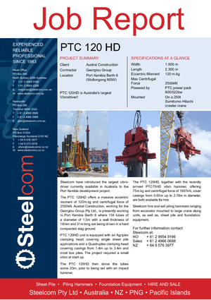 Вибрационни чукове PTC 120 HD