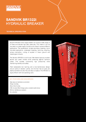 Хидравлични чукове Sandvik BR1322i