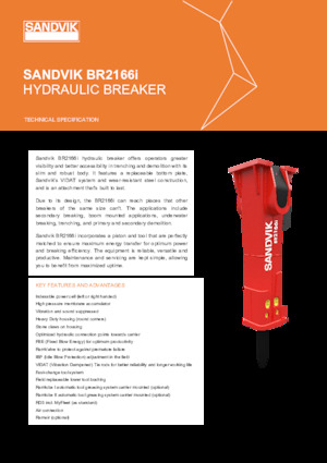 Хидравлични чукове Sandvik BR2166i